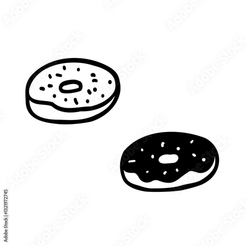 シンプルなドーナツのイラスト素材