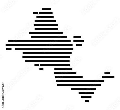 Symbol Map of the City Stralsund (Germany) showing the city with just a few black horizontal lines