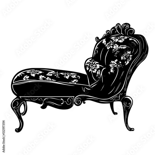 Baroque Recliner, furniture vector, furniture design