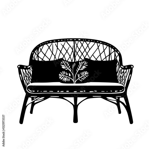 Bohemian Outdoor sofa, furniture vector, furniture design