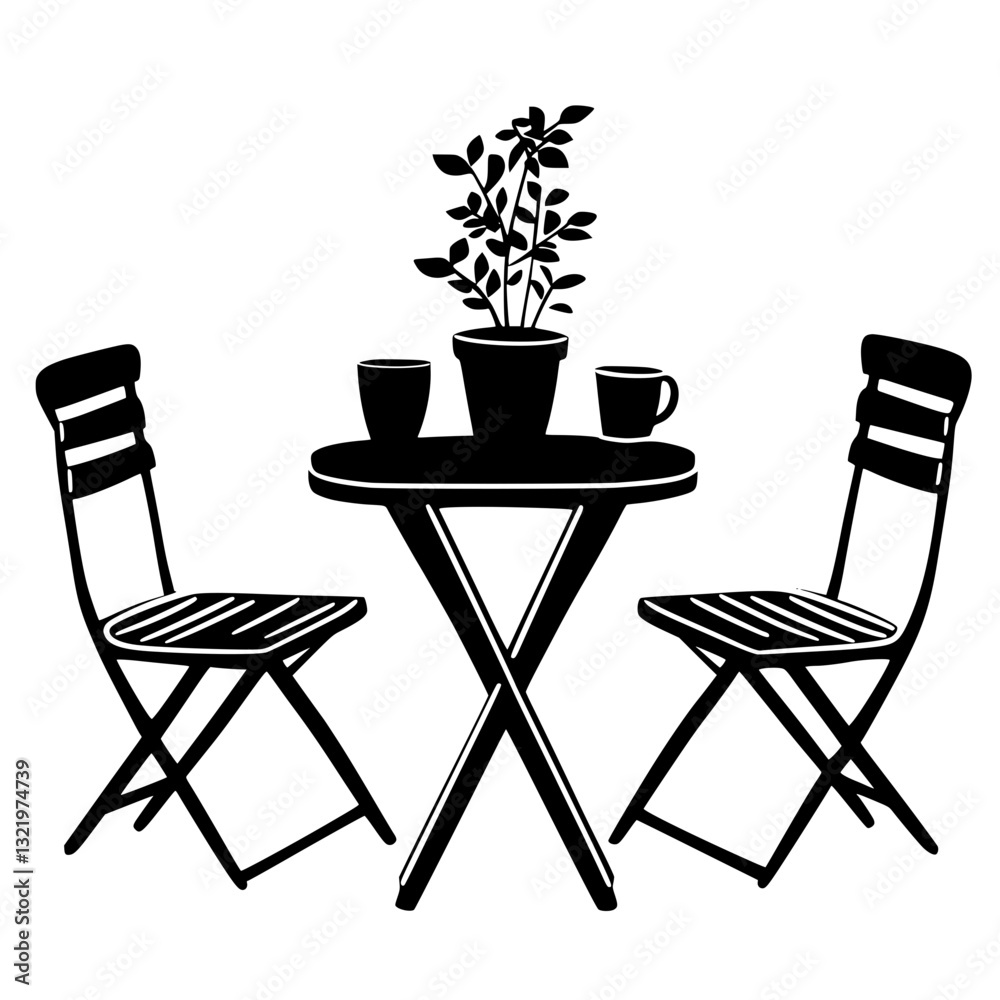 Fototapeta premium Cottage Bistro set, furniture vector, furniture design