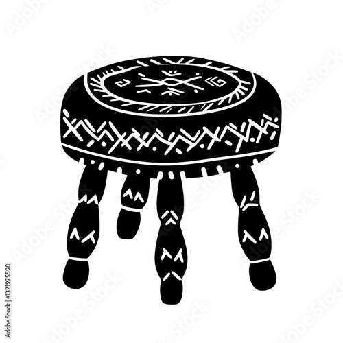 Eclectic Ottoman, furniture vector, furniture design