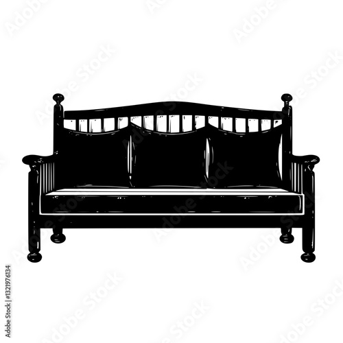 Mediterranean Outdoor sofa, furniture vector, furniture design