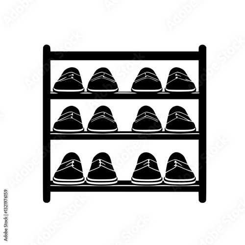 Mediterranean Shoe rack, furniture vector, furniture design