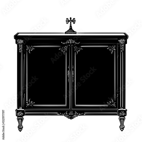 Neoclassical Credenza, furniture vector, furniture design