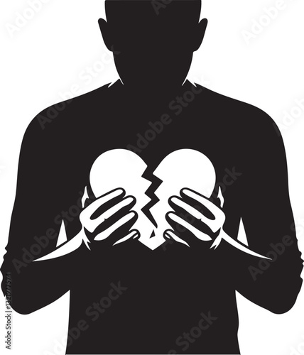 Heartbroken person vector illustration