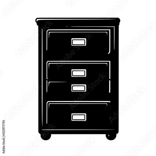 Retro Filing cabinet, furniture vector, furniture design