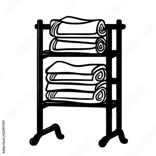 Retro Towel rack, furniture vector, furniture design