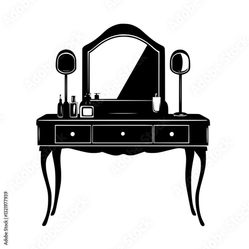 Retro Vanity, furniture vector, furniture design