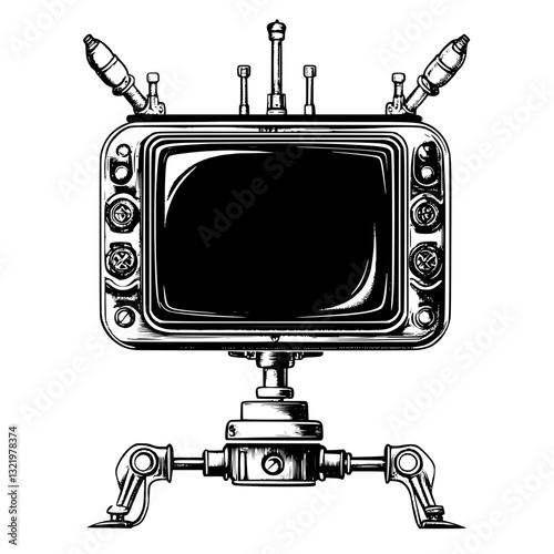 Steampunk TV stand, furniture vector, furniture design