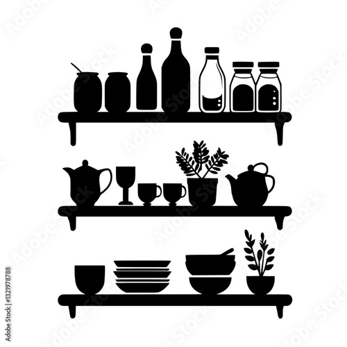 Tuscan Pantry shelving, furniture vector, furniture design