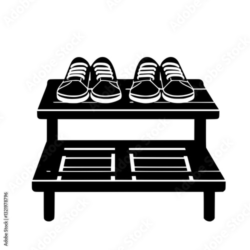Tuscan Shoe rack, furniture vector, furniture design