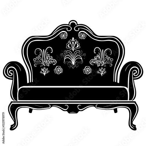Victorian Loveseat, furniture vector, furniture design