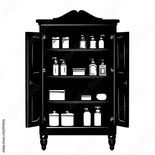 Vintage Medicine cabinet, furniture vector, furniture design