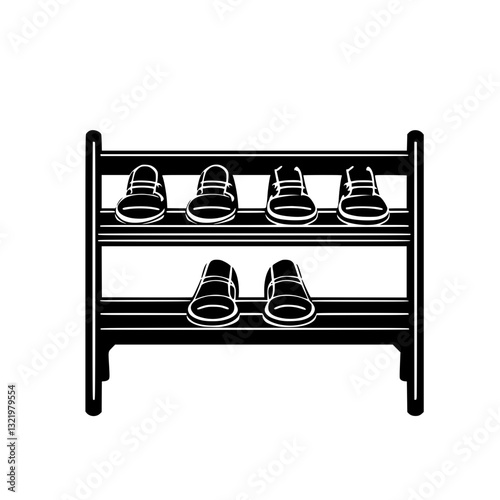 Vintage Shoe rack, furniture vector, furniture design