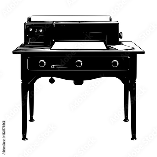 Vintage Printer stand, furniture vector, furniture design