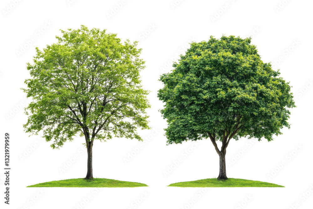 Green Trees isolated on transparent or white background, png