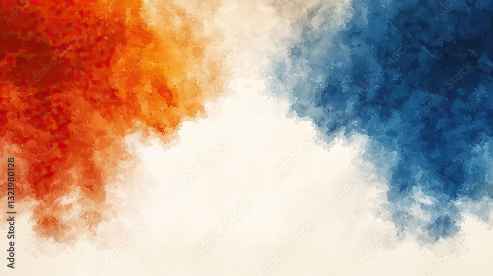 Obraz premium Abstract orange blue watercolor paint splash background