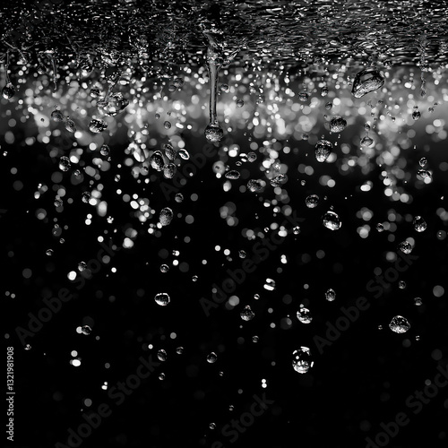 rain isolated on black back...