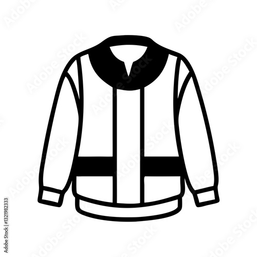 Black and white varsity jacket icon