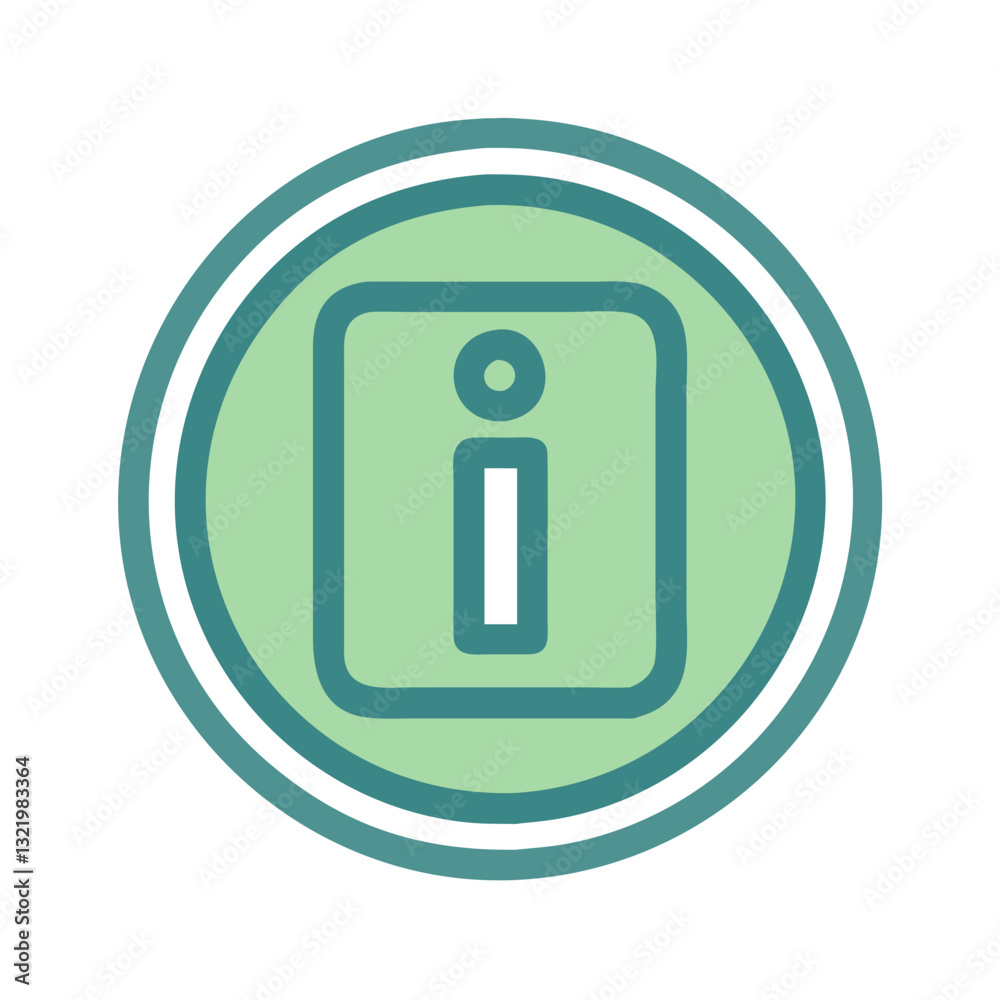 Green information icon with rounded rectangular frame Green information icon with rounded rectangular frame