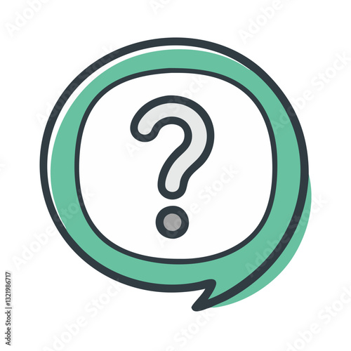 Green speech bubble question mark icon