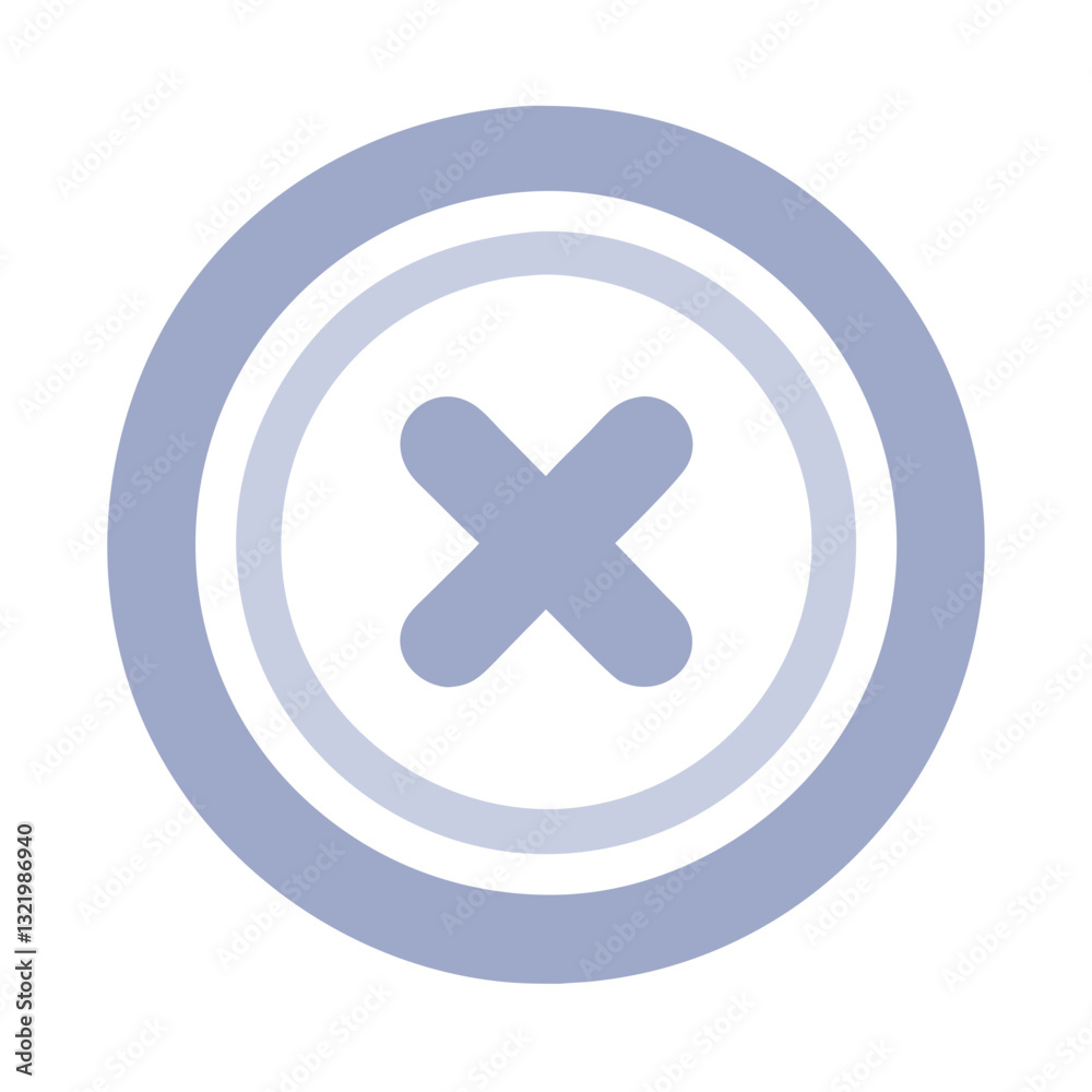 Fototapeta premium Grey circular cross mark icon