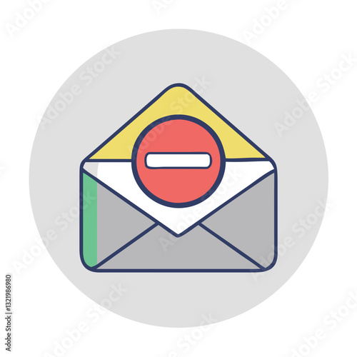 Email icon with a red minus symbol