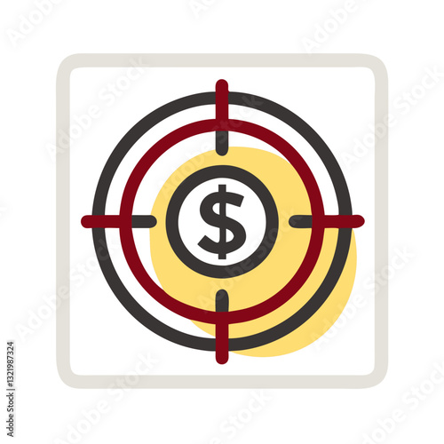 Financial target icon with dollar symbol