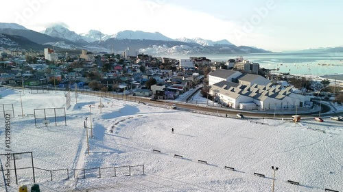 Wallpaper Mural View of Ushuaia and its mountain ranges during winter Torontodigital.ca