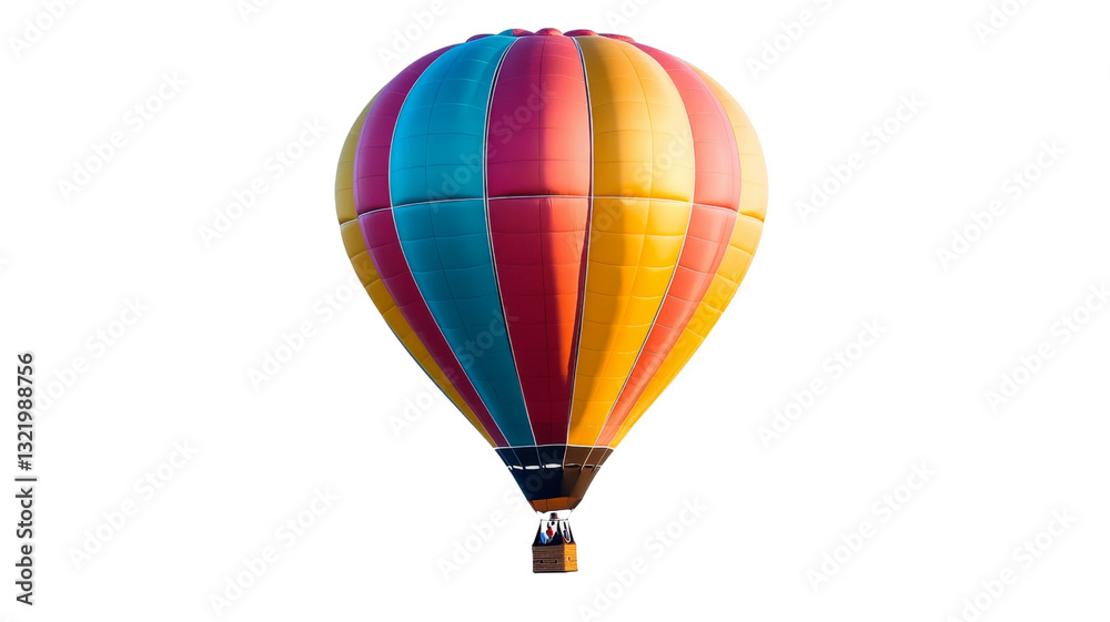 Fototapeta premium Colorful hot air balloon flying with transparent background