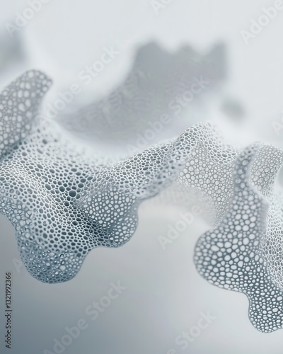 Intricate White Sculpture with Delicate Holes and Organic Flowing Shape