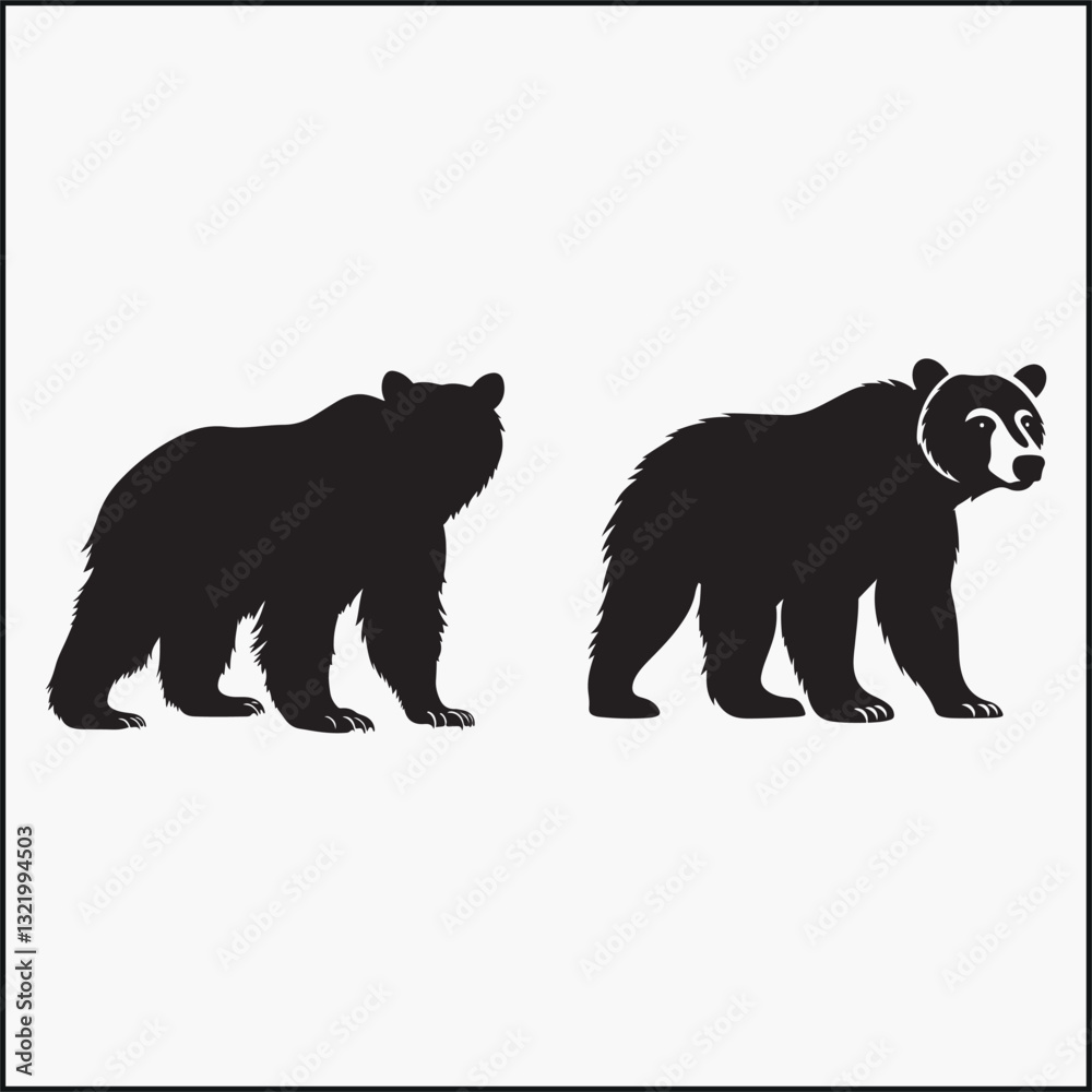 Fototapeta premium silhouette bear vector illustration