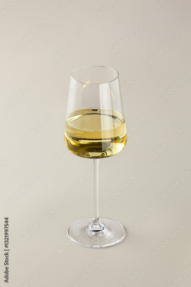 Elegant Stillness Minimalist Glass of White Wine in Soft Lighting Elegant Stillness Minimalist Glass of White Wine in Soft Lighting