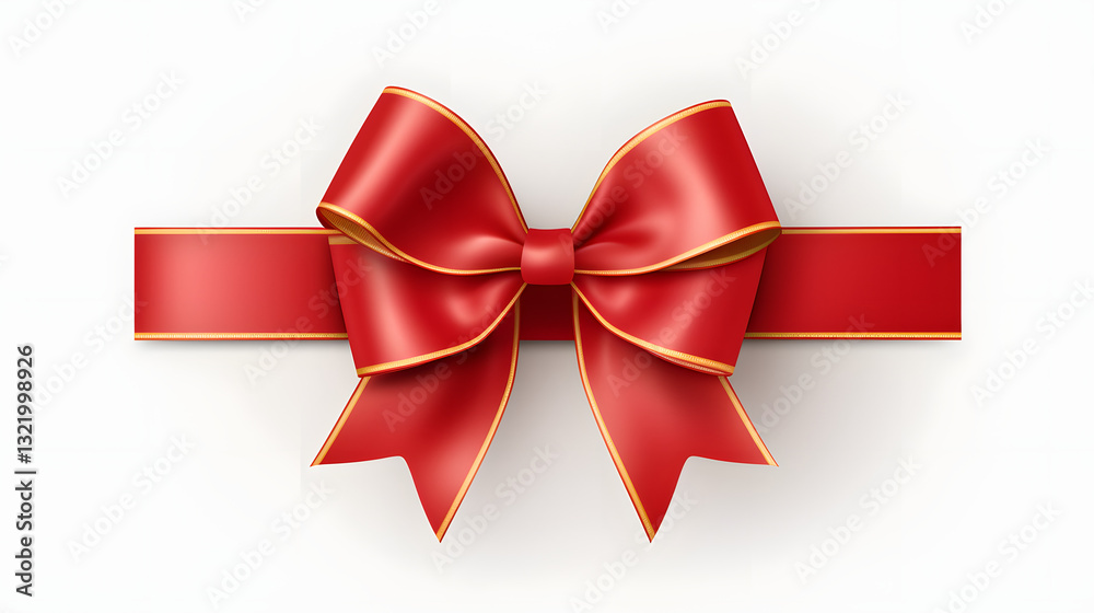 A red ribbon with gold trim A red ribbon with gold trim