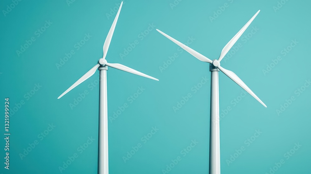 Geometric interpretation of wind energy with turbines blending into abstract lines Geometric interpretation of wind energy with turbines blending into abstract lines