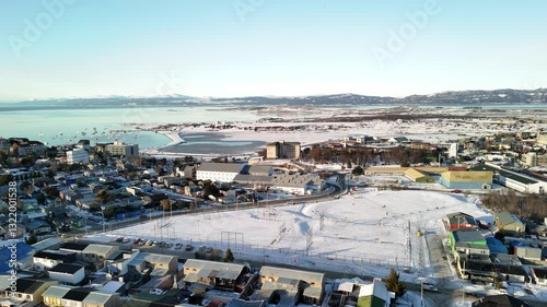 Wallpaper Mural Ushuaia city, port and bay during the snowy winter Torontodigital.ca