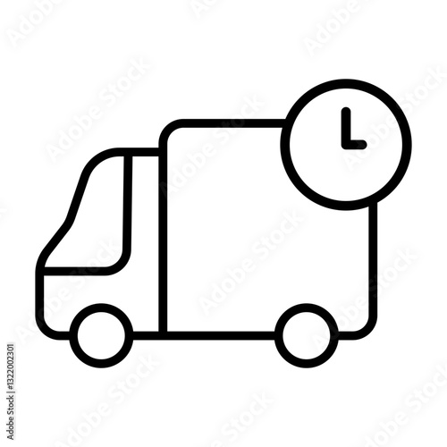 punctual dispatch truck icon with clock overlay for organized shipping visuals
