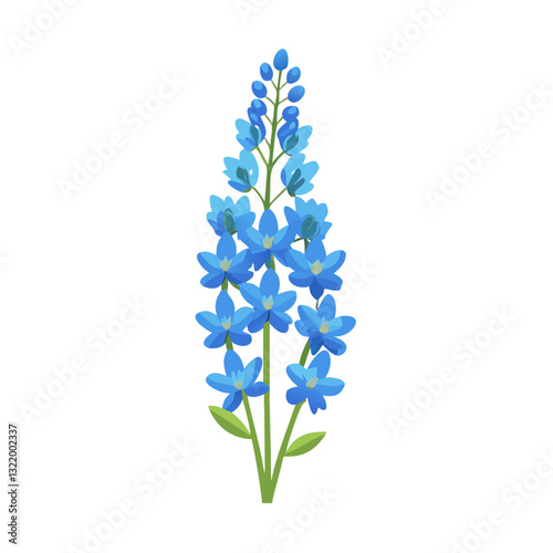 Representation of a blue delphinium flower
