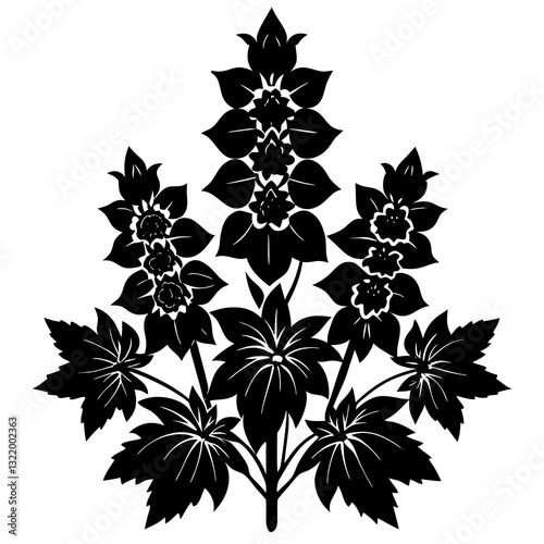 Representation of a blue delphinium flower