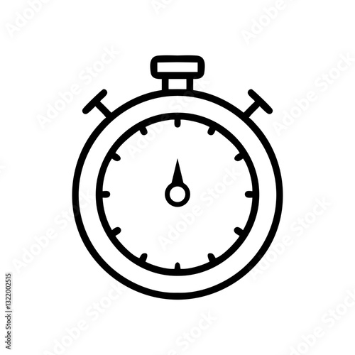 minimal stopwatch flat icon for apps and websites, simple line drawing symbol
