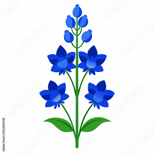 Representation of a blue delphinium flower