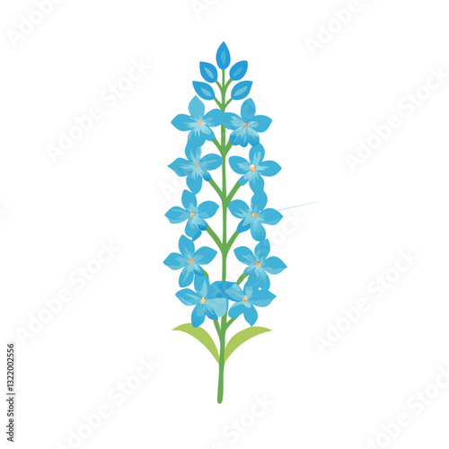 Representation of a blue delphinium flower