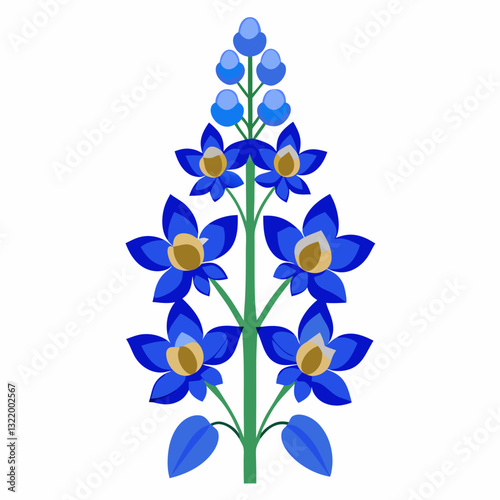 Representation of a blue delphinium flower