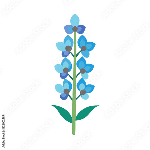 Representation of a blue delphinium flower