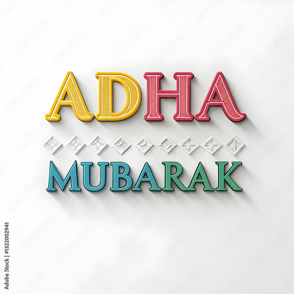 Fototapeta premium Eid al adha mubarak text effect
