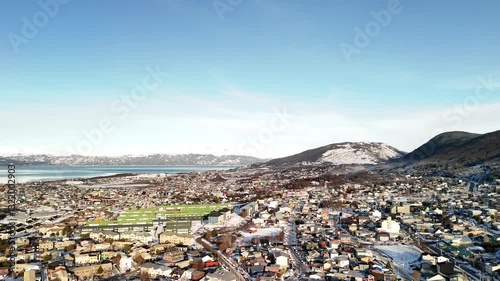 Wallpaper Mural Ushuaia city, port and bay during the snowy winter Torontodigital.ca