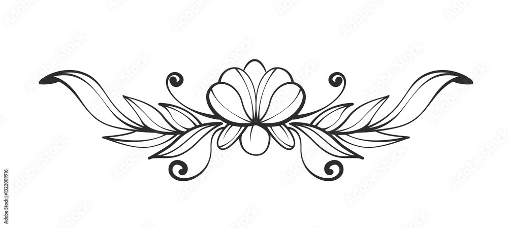 Fototapeta premium Decorative floral ornament design. Vector illustration
