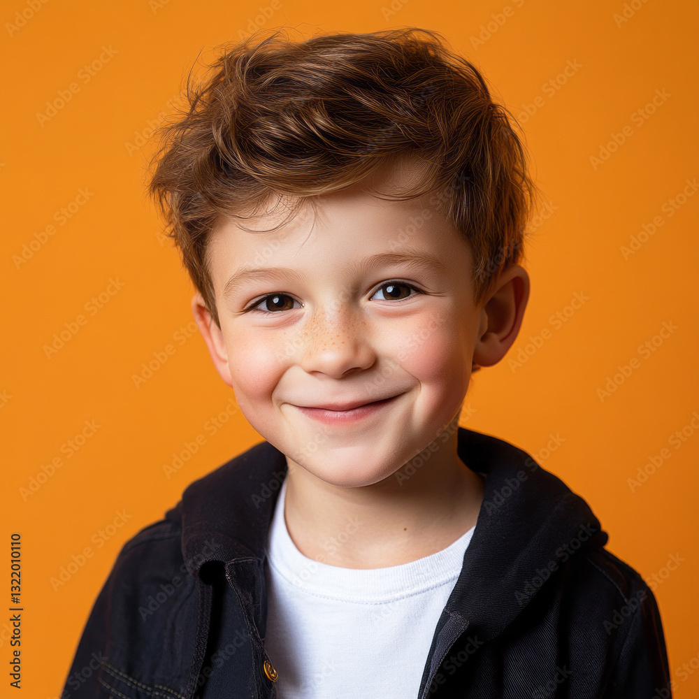 A happy European boy, smiling on a plain pastel background, exuding innocence and charm, captured in a commercial photography style for effective marketing visuals A happy European boy, smiling on a plain pastel background, exuding innocence and charm, captured in a commercial photography style for effective marketing visuals