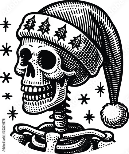 Funny Skeleton Christmas SVG – Spooky & Festive Holiday Design